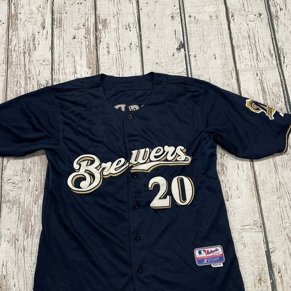 Jonathan Lucroy Milwaukee Brewers Stitched MLB Baseball Majestic Jersey - Picture 3 of 10